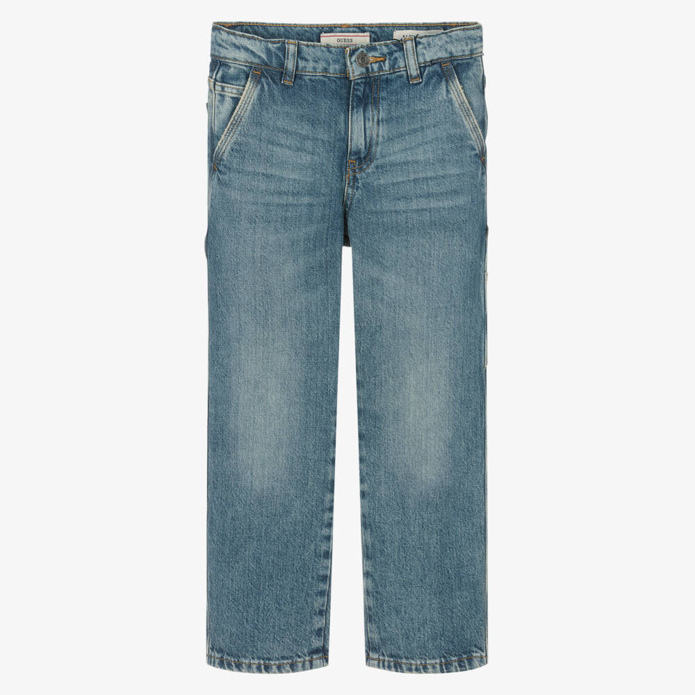 Guess-Boys Blue Denim Workwear Trousers | Childrensalon Outlet