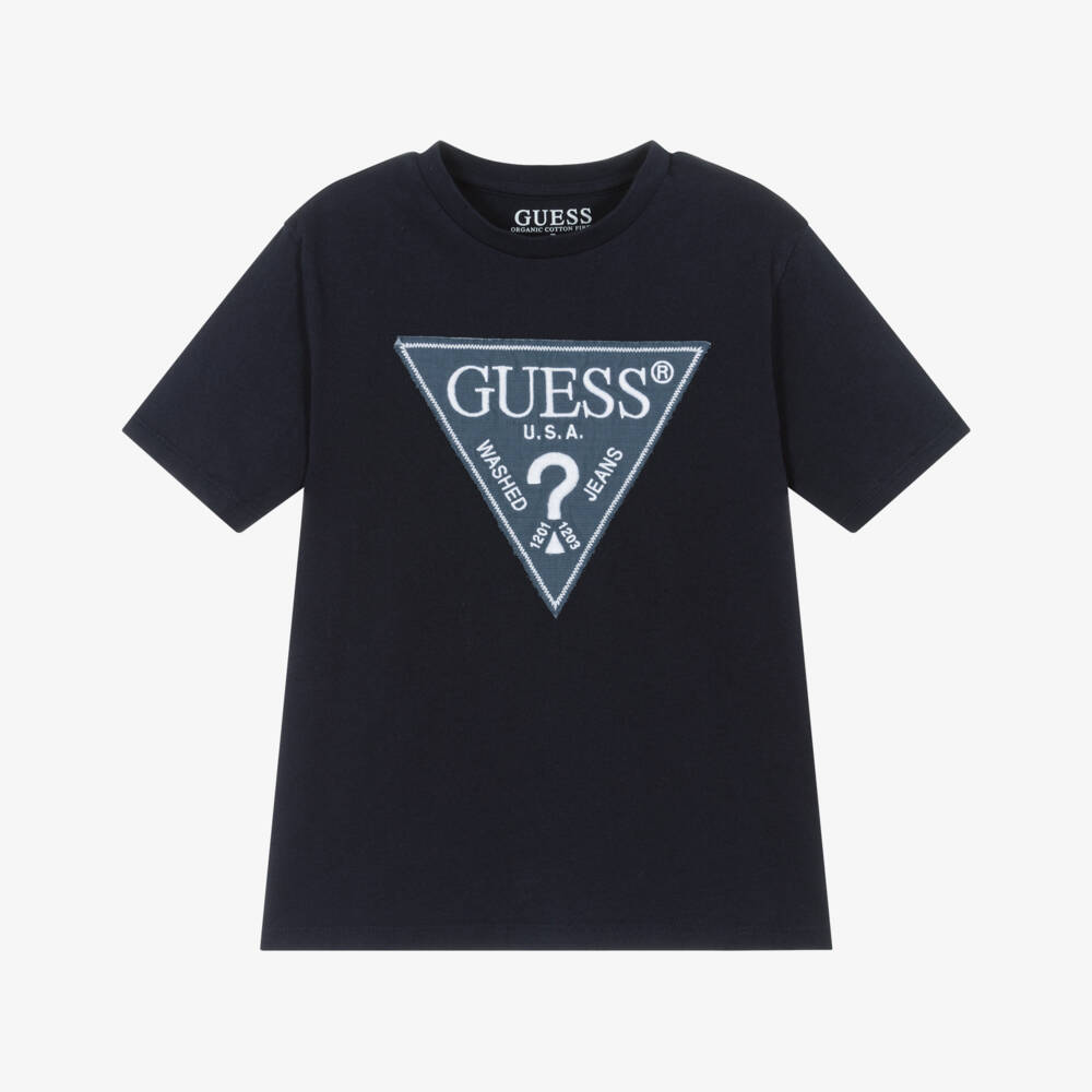 Guess-Boys Blue Geometric Tee Delight | Childrensalon Outlet