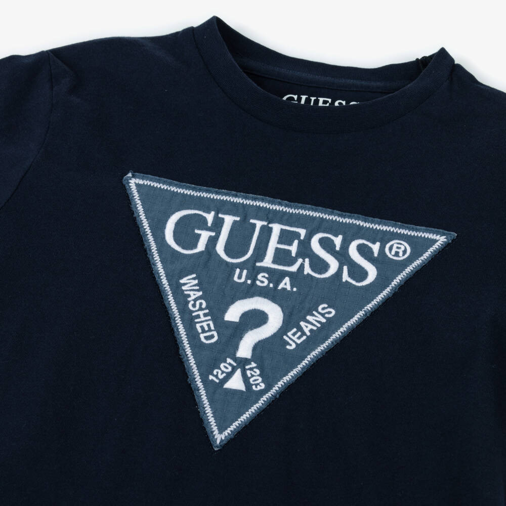 Guess-Boys Blue Geometric Tee Delight | Childrensalon Outlet
