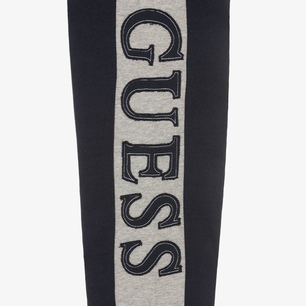 Guess-Boys Blue & Grey Logo Joggers | Childrensalon Outlet