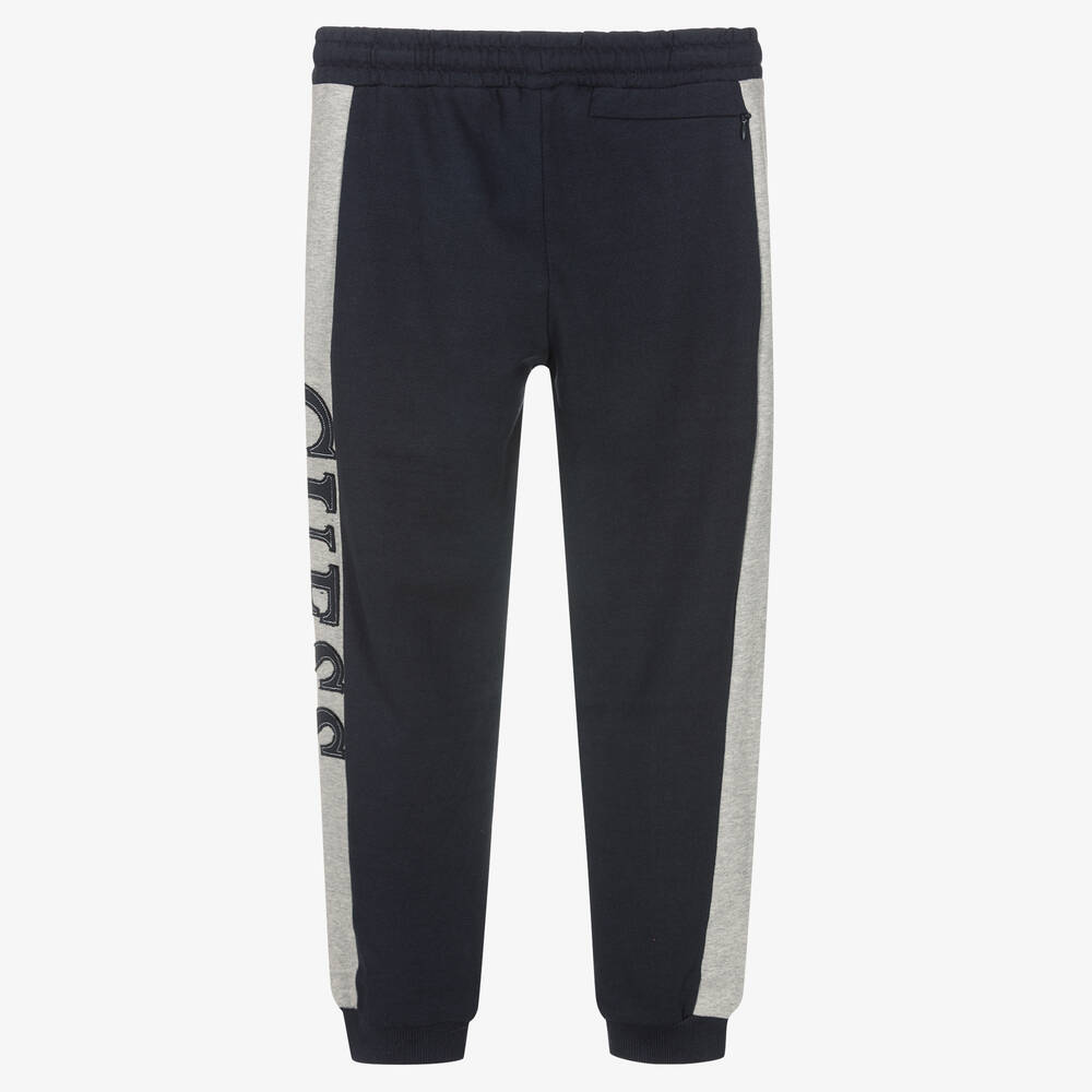 Guess-Boys Blue & Grey Logo Joggers | Childrensalon Outlet