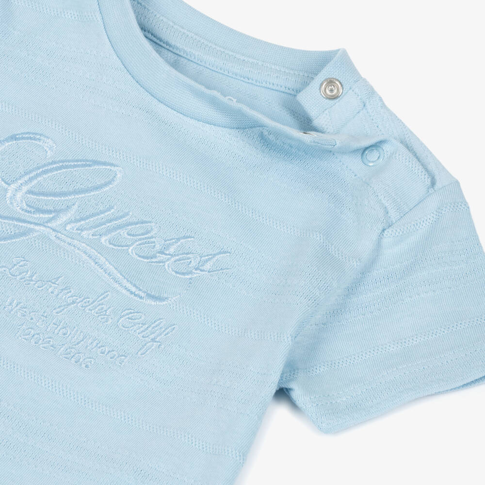 Guess-Boys Blue Jersey Shorts Ensemble | Childrensalon Outlet