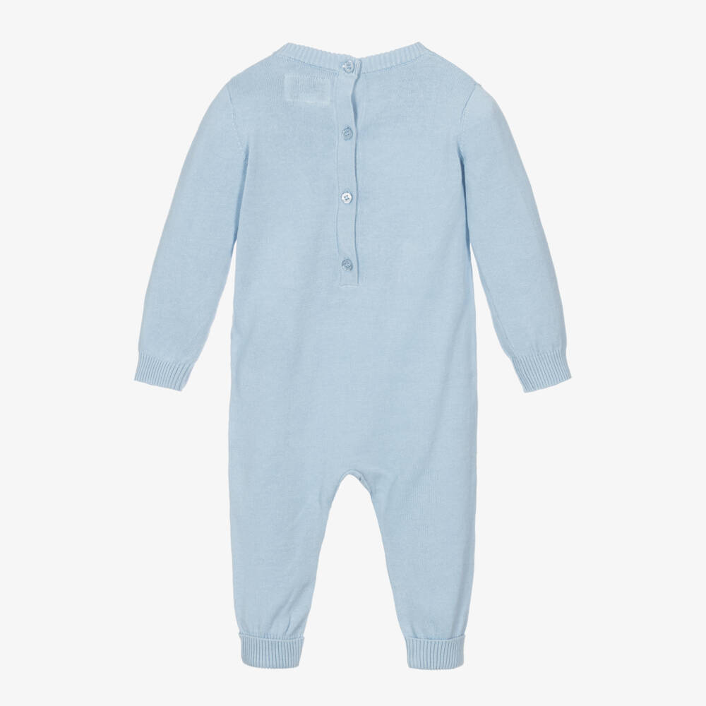 Guess-Boys Blue Knitted Bear Babygrow | Childrensalon Outlet