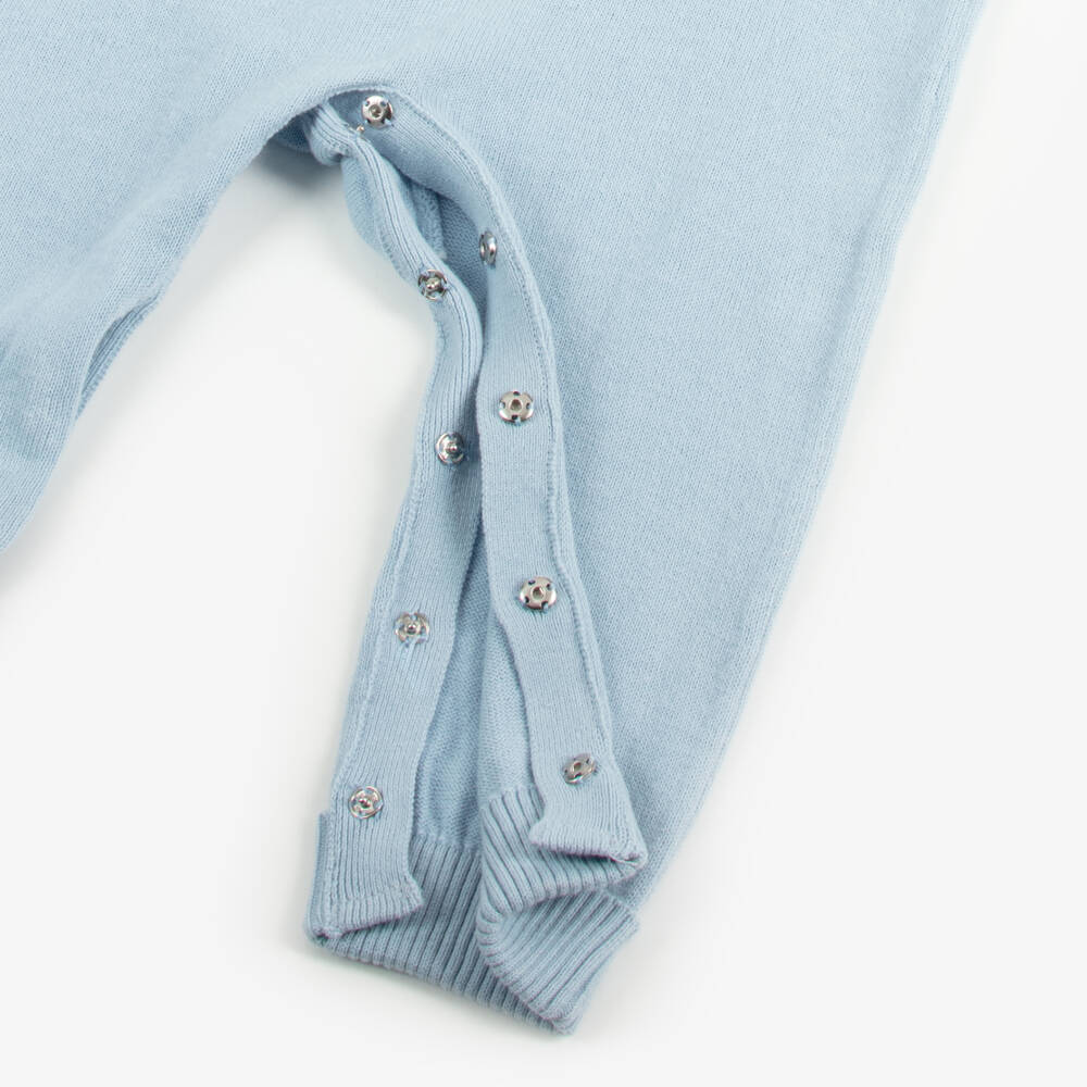 Guess-Boys Blue Knitted Bear Babygrow | Childrensalon Outlet