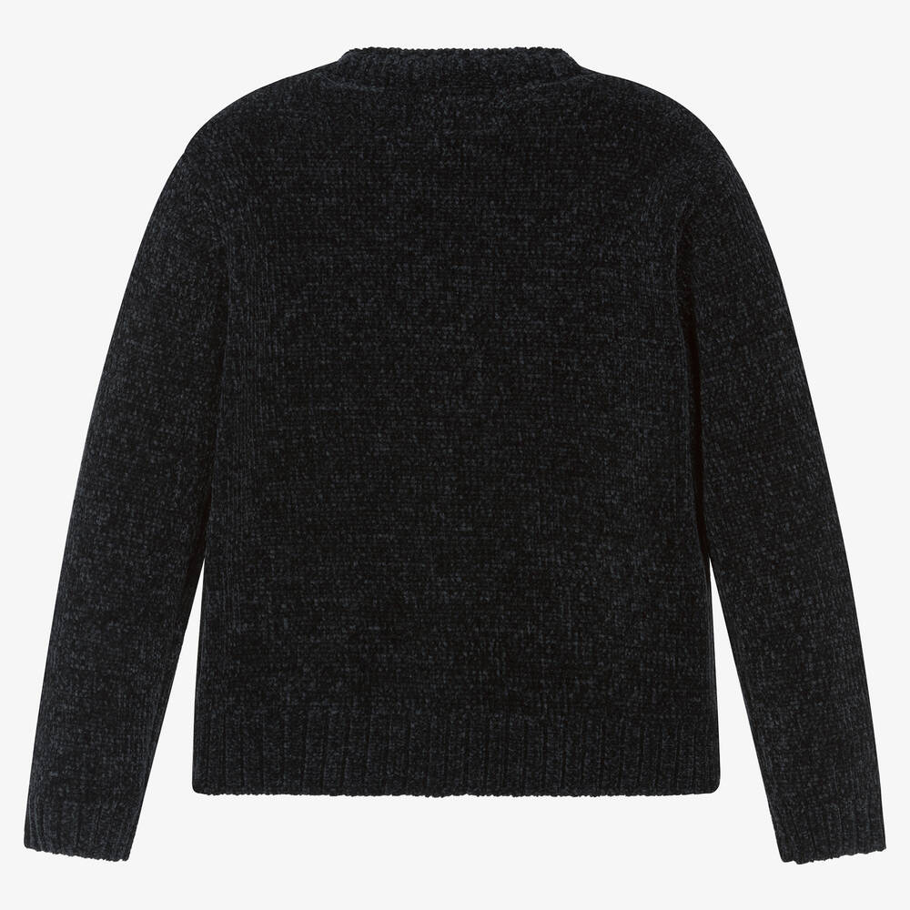 Black chenille cardigan outlet