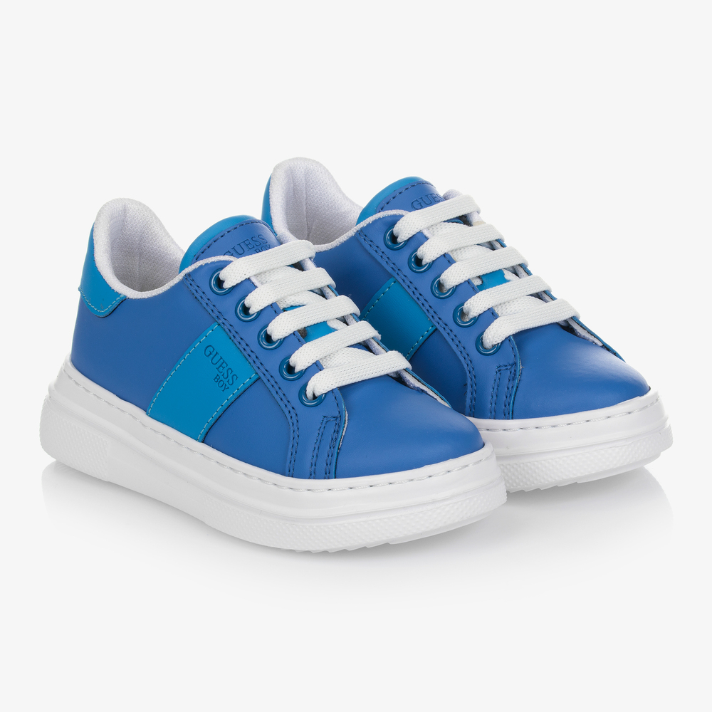 Guess - Boys Blue Lace-Up Trainers | Childrensalon