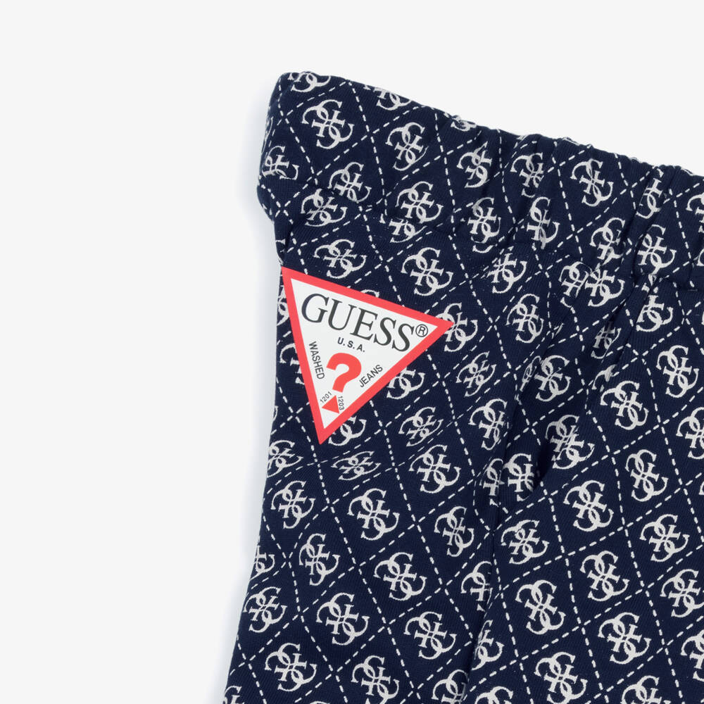 Guess-Boys Blue Logo Print Joggers | Childrensalon Outlet