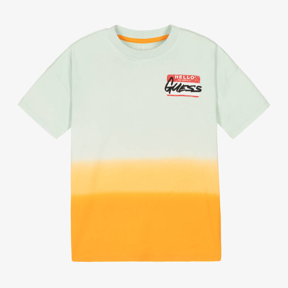 Guess-Boys Blue & Orange Cotton T-Shirt | Childrensalon Outlet