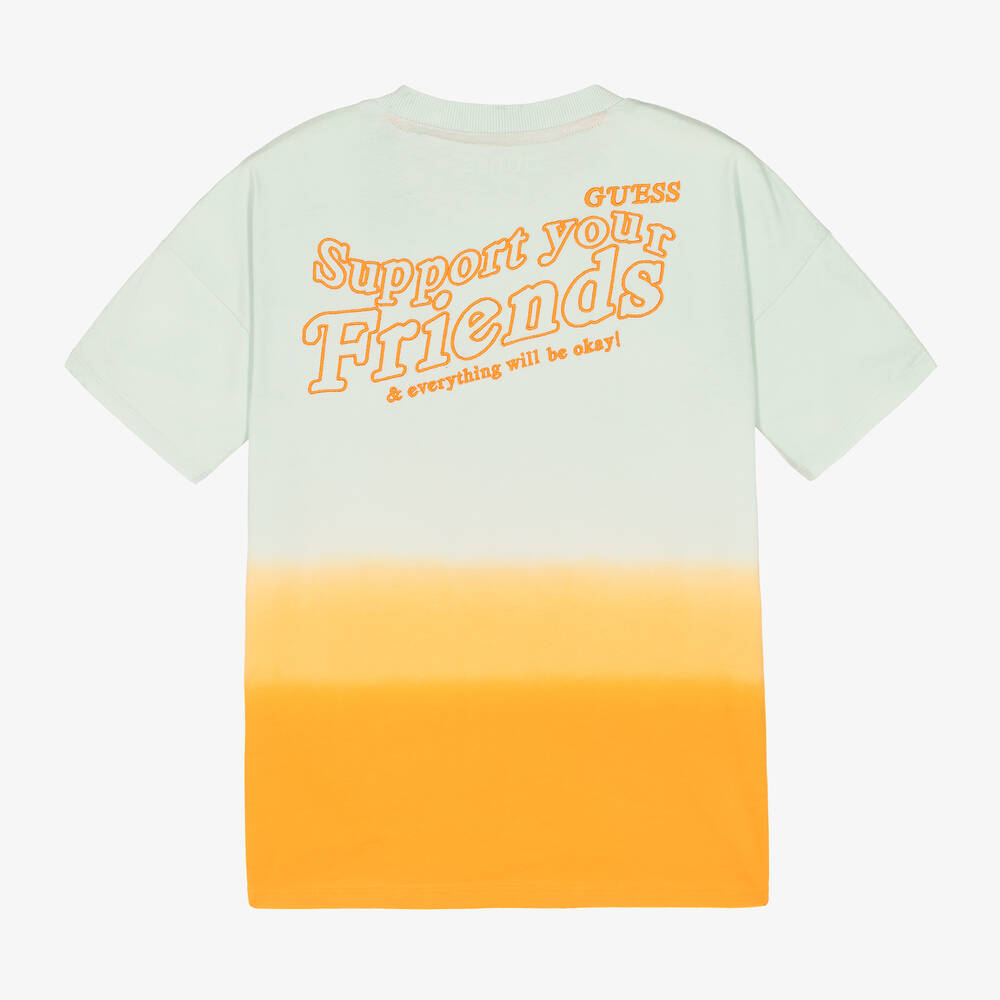 Orange and blue guess shirt store