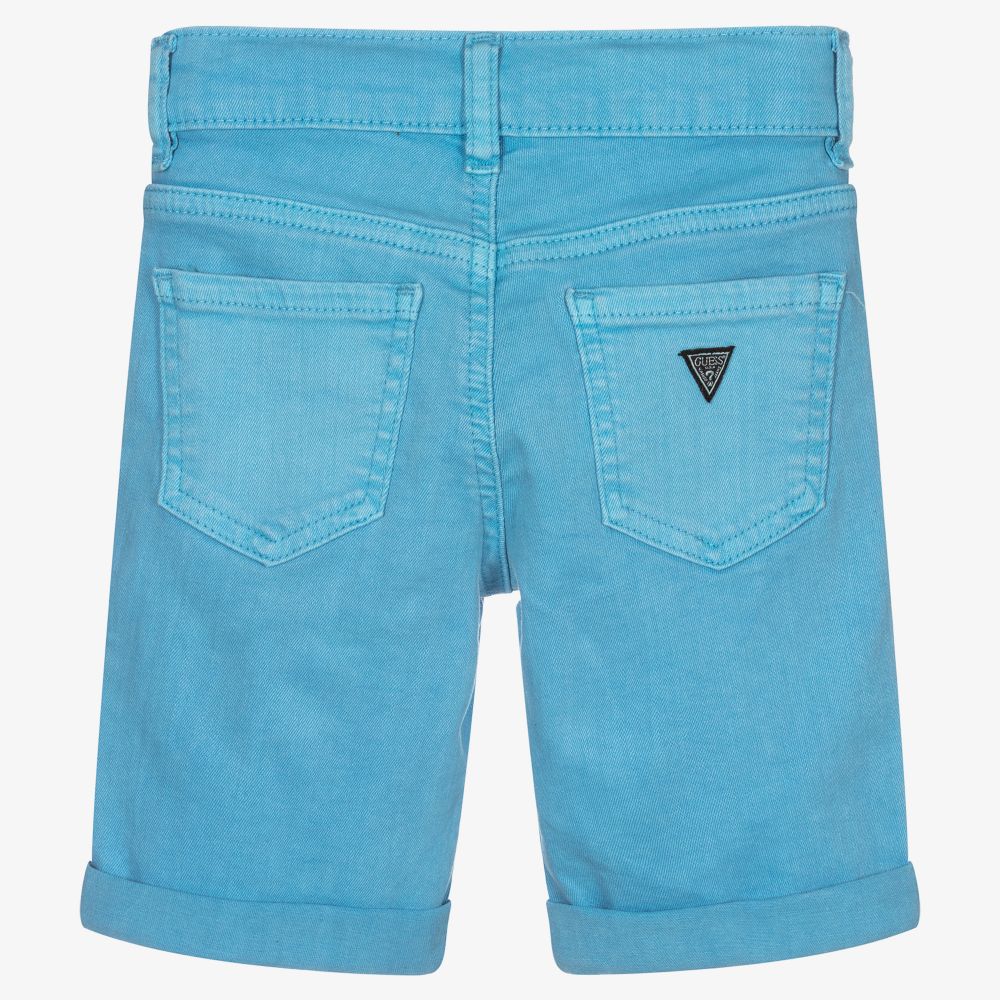 Guess-Boys Blue Stretch Denim Shorts | Childrensalon Outlet