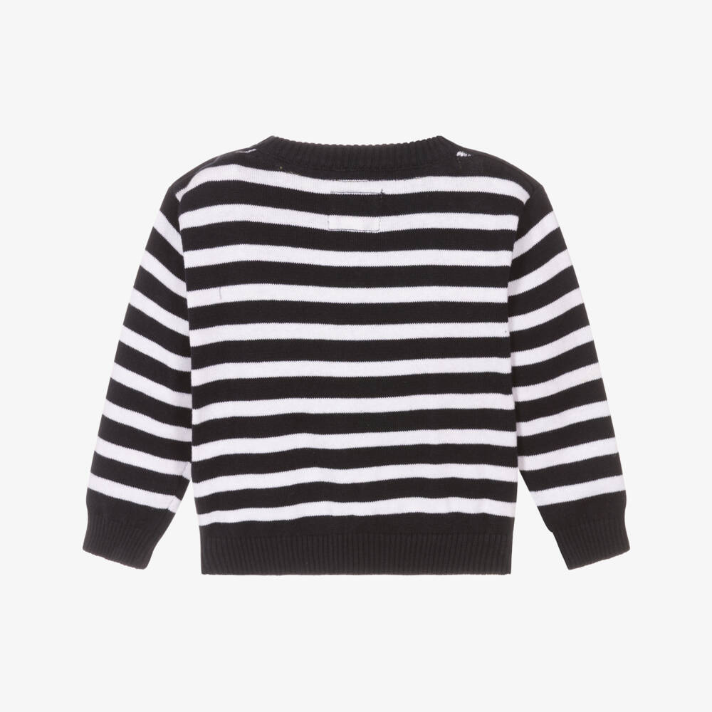 Guess-Boys Blue Striped Bear Sweater | Childrensalon Outlet