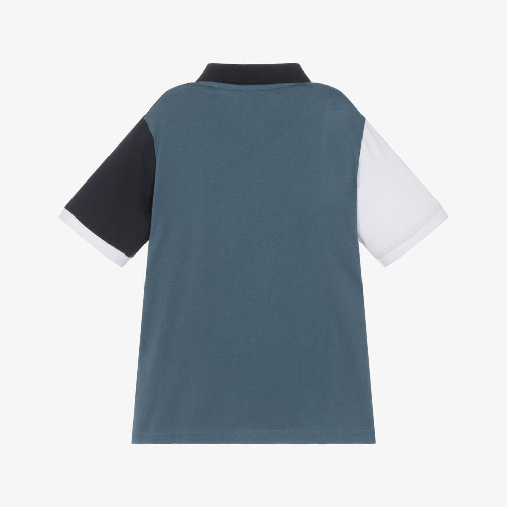Guess-Boys Blue Striped Cotton Polo | Childrensalon Outlet