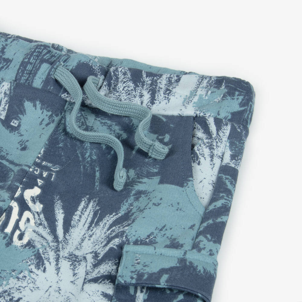 Guess-Boys Blue Tropical Cotton Cargo | Childrensalon Outlet