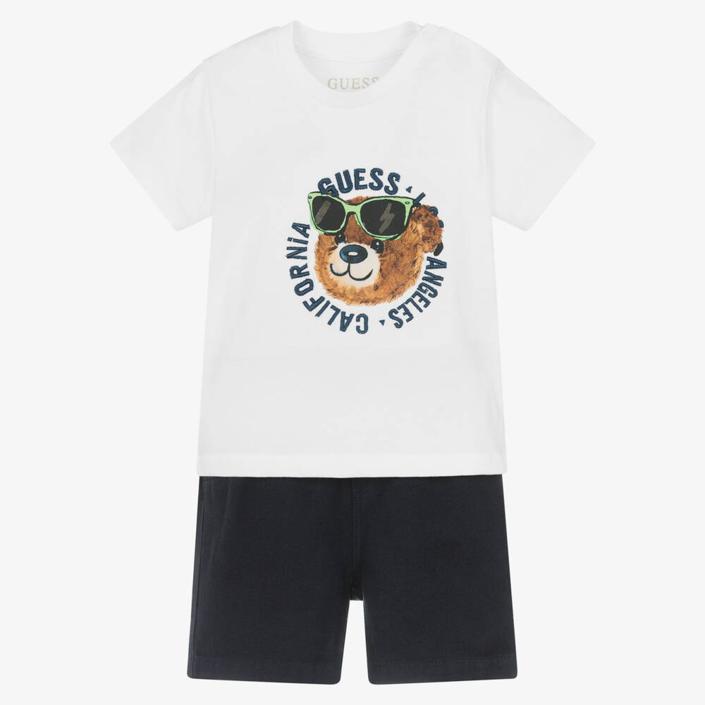Guess-Boys Blue & White Bear Ensemble | Childrensalon Outlet