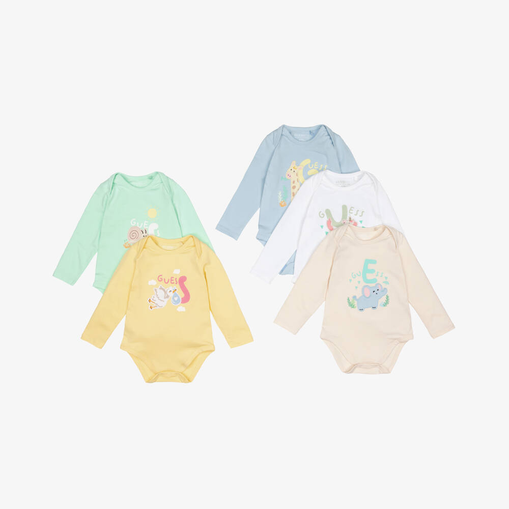 Guess-Boys Blue & Yellow Bodysuits Set | Childrensalon Outlet