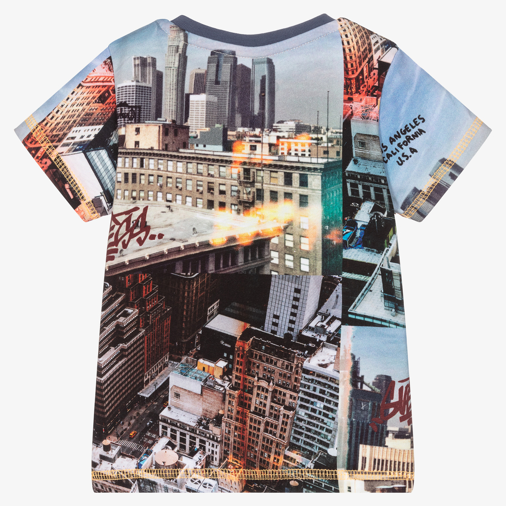 Guess Boys City Print Cotton T Shirt Childrensalon Outlet