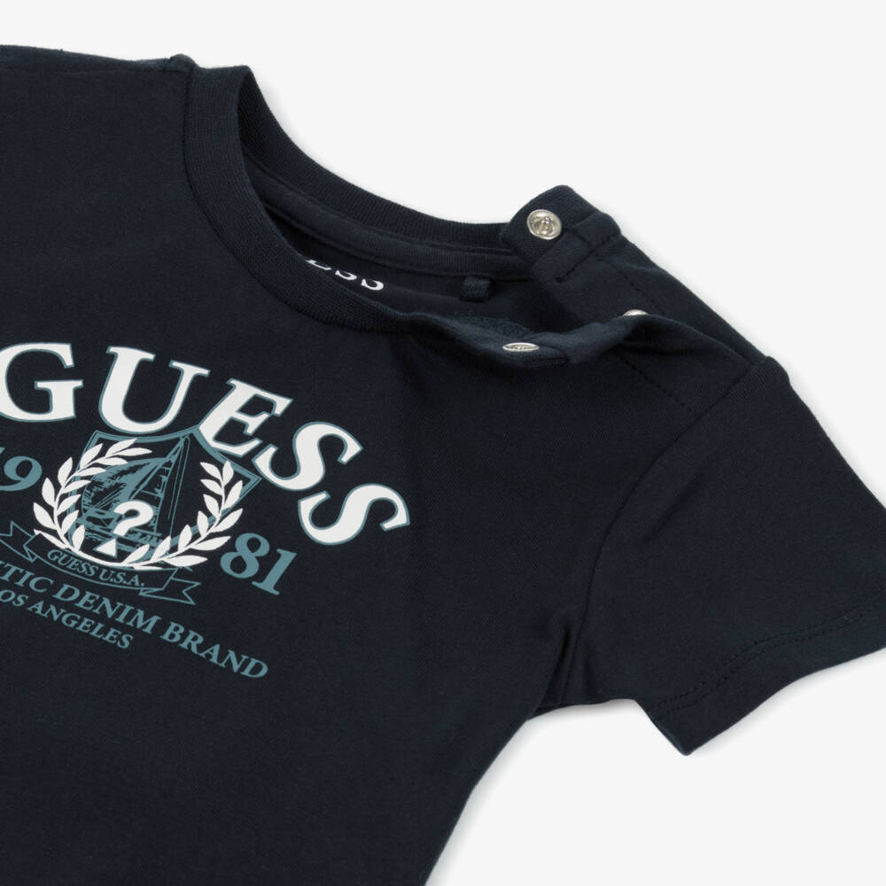 Guess-Boys' Classic Blue Cotton Short Set | Childrensalon Outlet