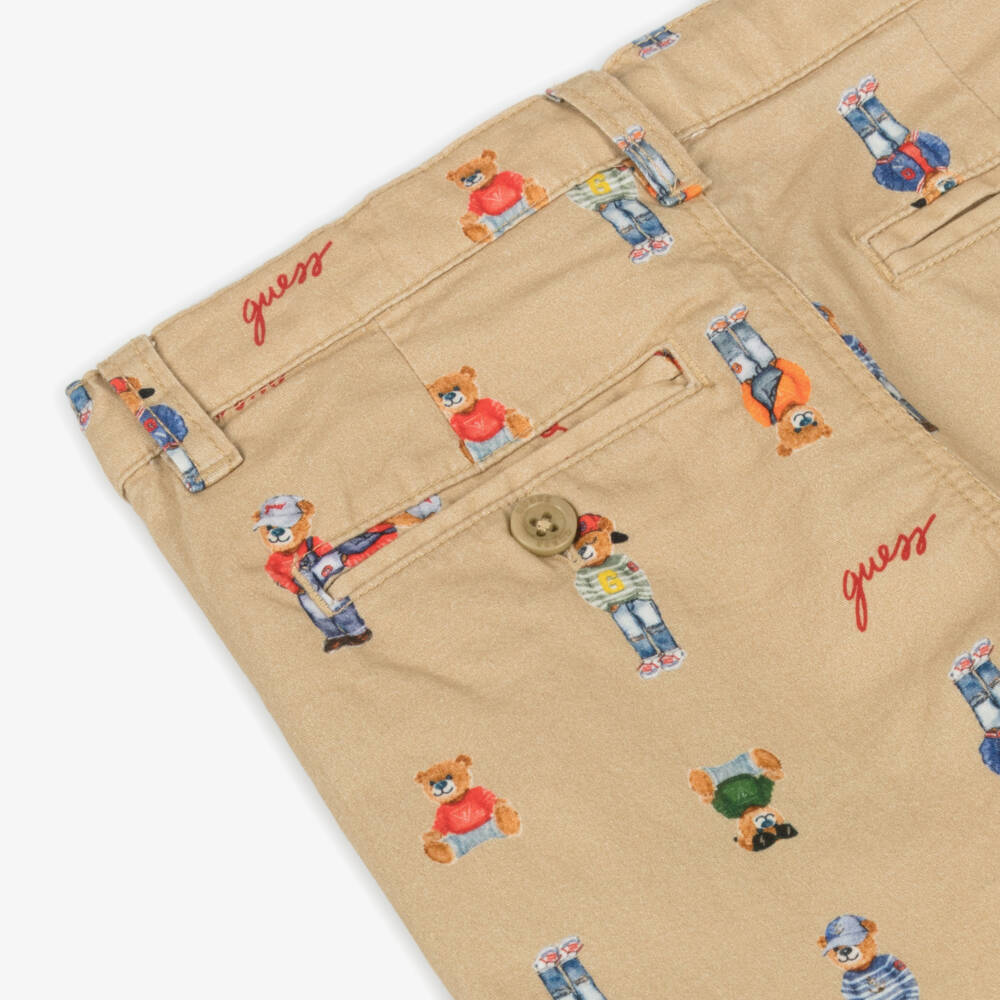 Guess-Boys Classic Teddy Print Chino Shorts | Childrensalon Outlet