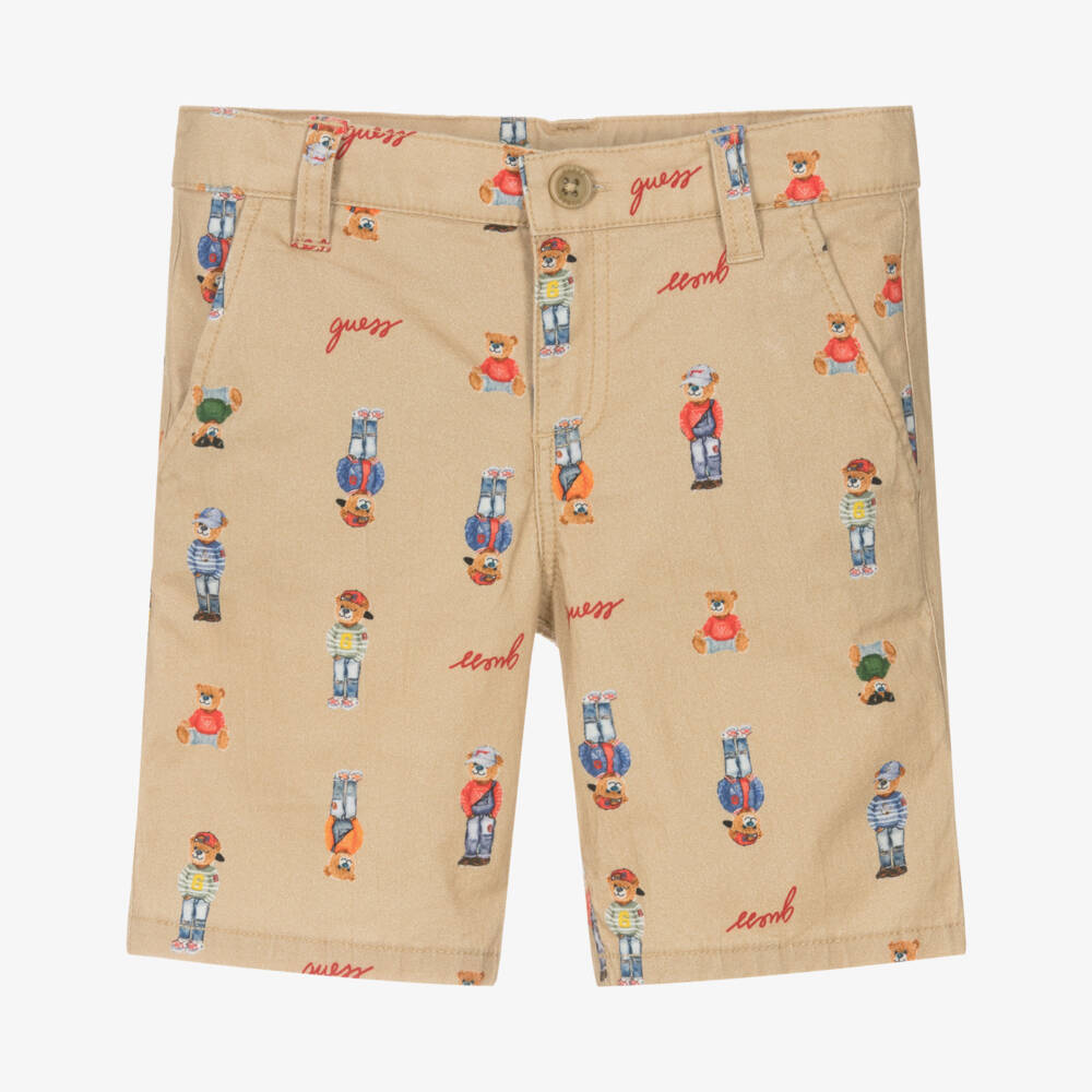 Guess-Boys Classic Teddy Print Chino Shorts | Childrensalon Outlet