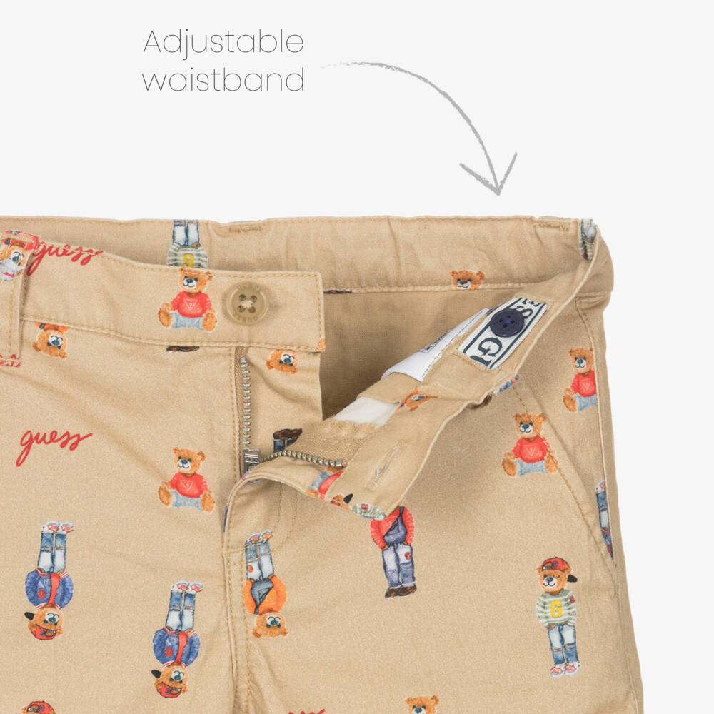 Guess-Boys Classic Teddy Print Chino Shorts | Childrensalon Outlet