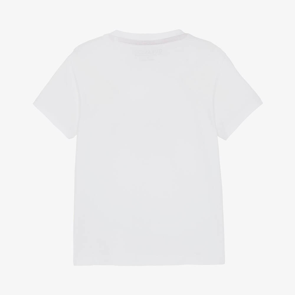 Guess-Boys Classic White Cotton Tee | Childrensalon Outlet