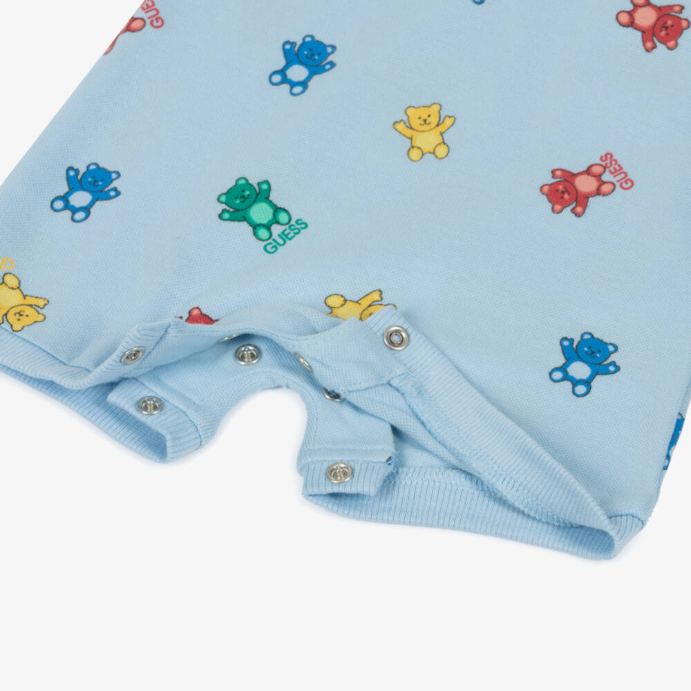 Guess-Boys Cotton Blue Bear Romper | Childrensalon Outlet
