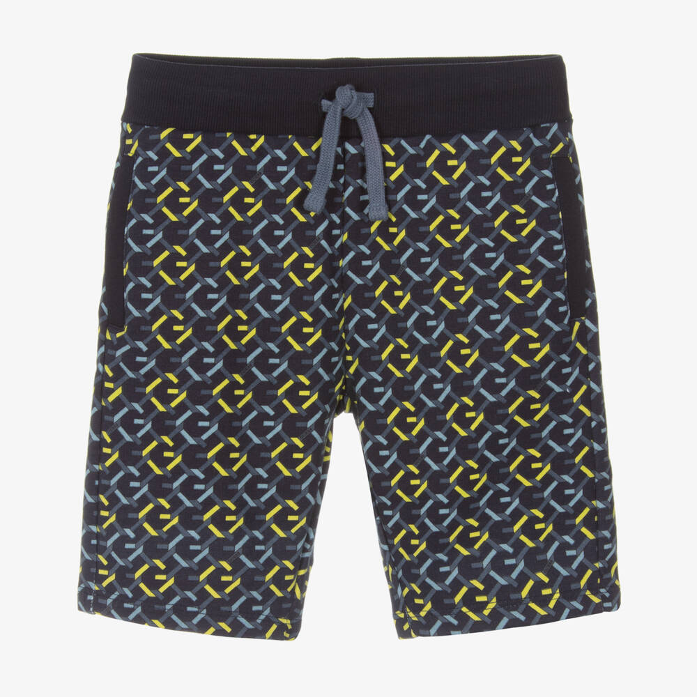Guess-Boys Cotton Blue Knit Logo Shorts | Childrensalon Outlet