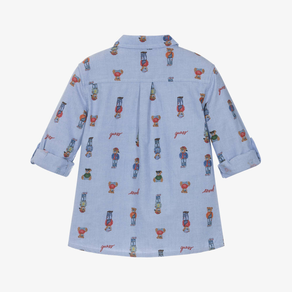 Guess-Рубашка из хлопкового шамбре с медведем для мальчиков | Childrensalon Outlet