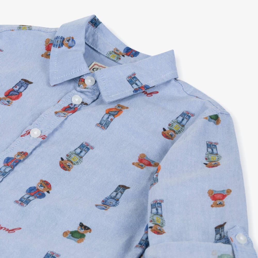 Guess-Рубашка из хлопкового шамбре с медведем для мальчиков | Childrensalon Outlet