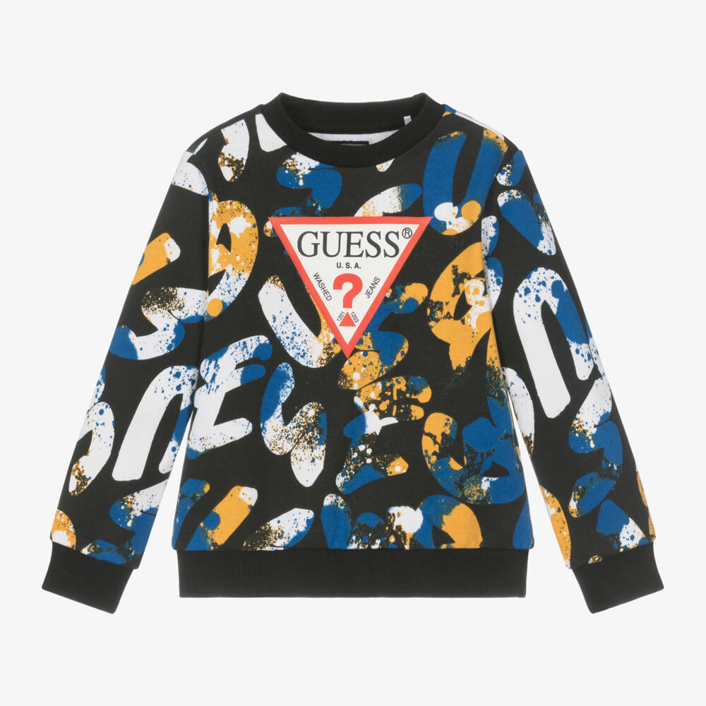 Guess-Boys Cotton Graffiti Jumper | Childrensalon Outlet