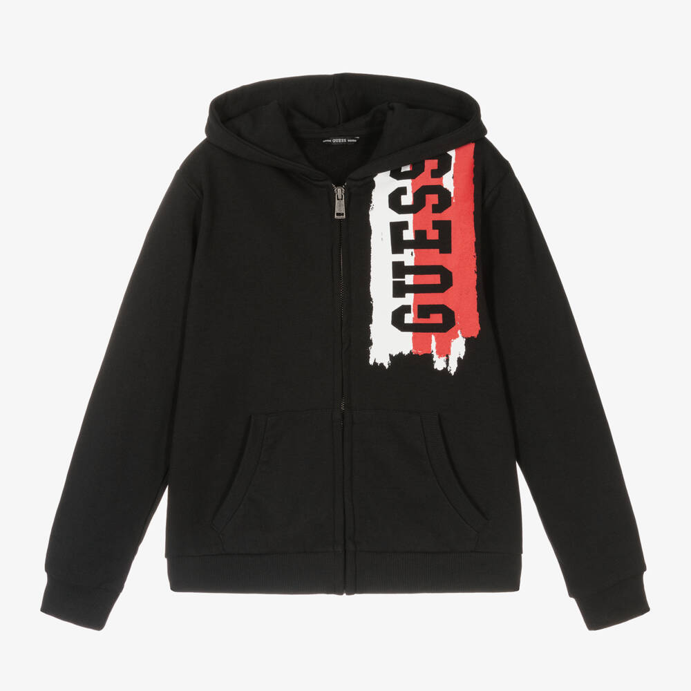 Guess-Boys Cotton Jersey Zip Hoodie | Childrensalon Outlet
