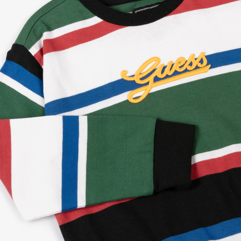 Guess-Boys Cotton Knit Green Jumper | Childrensalon Outlet