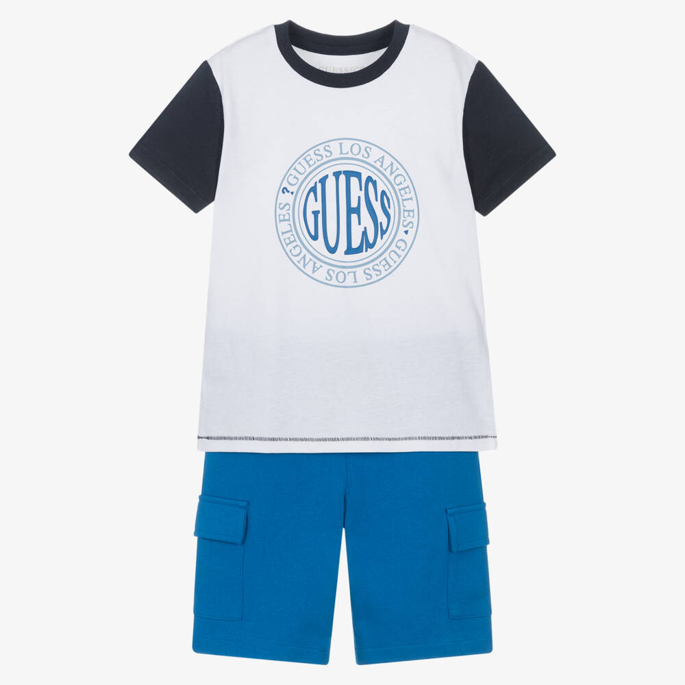 Guess-Комплект футболка и шорты из хлопка с логотипом для мальчиков | Childrensalon Outlet