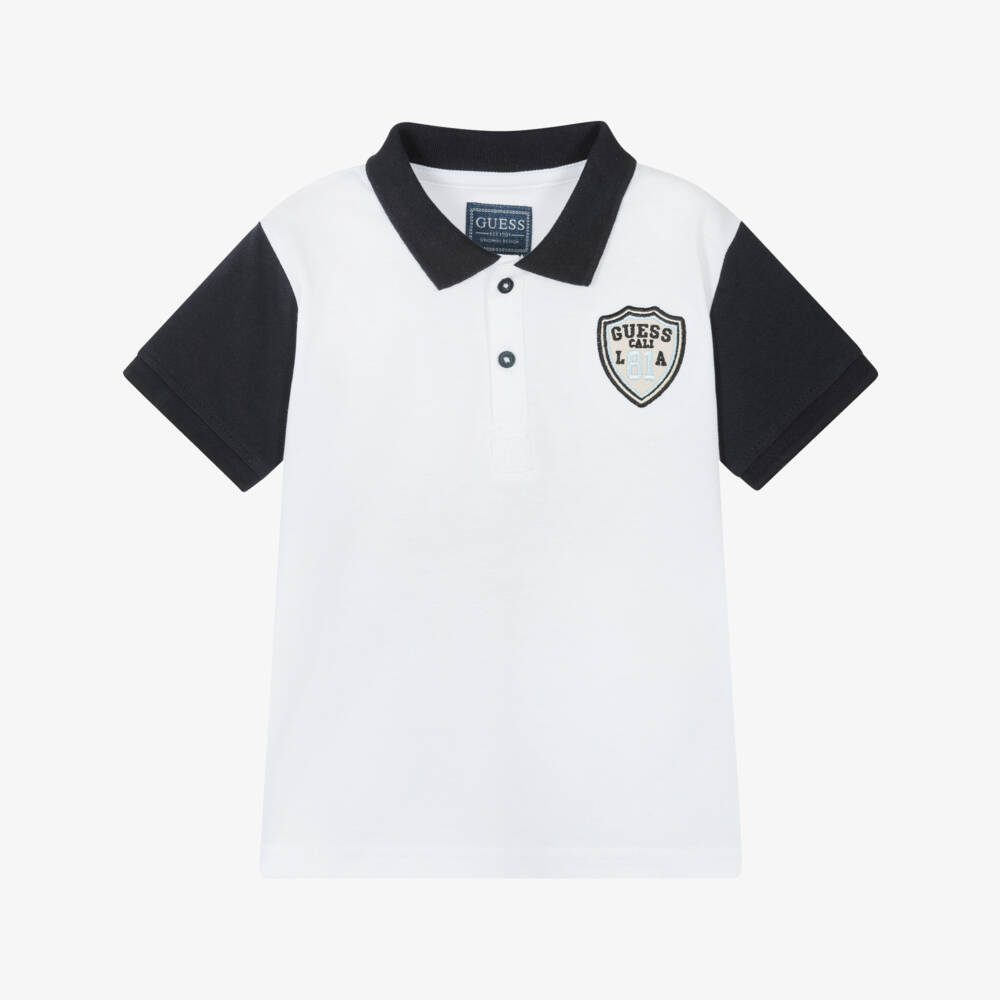 Guess-Boys Cotton Piqué Varsity Polo | Childrensalon Outlet
