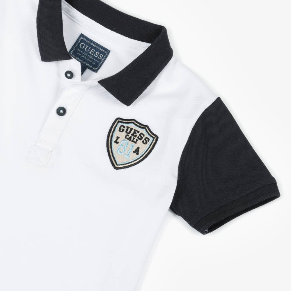 Guess-Boys Cotton Piqué Varsity Polo | Childrensalon Outlet