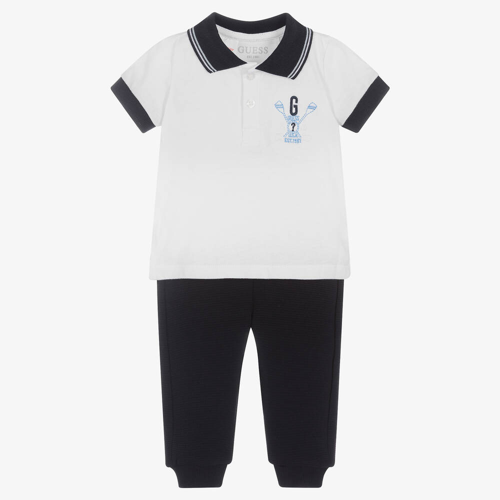 Guess - Boys Cotton Polo Shirt Trouser Set | Childrensalon