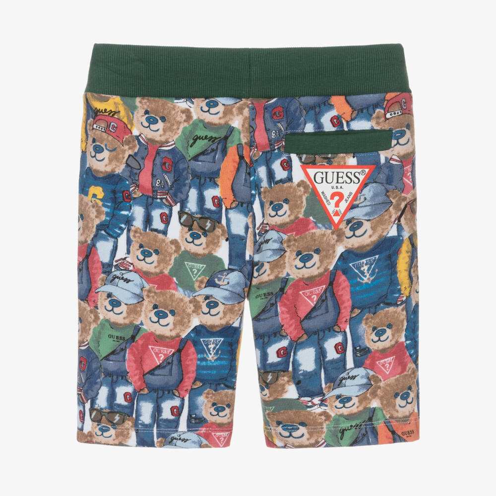 Guess-Boys Cotton Shorts with Teddy Motif | Childrensalon Outlet