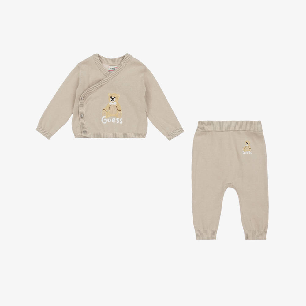 Guess-Boys Cozy Beige Knit Ensemble | Childrensalon Outlet
