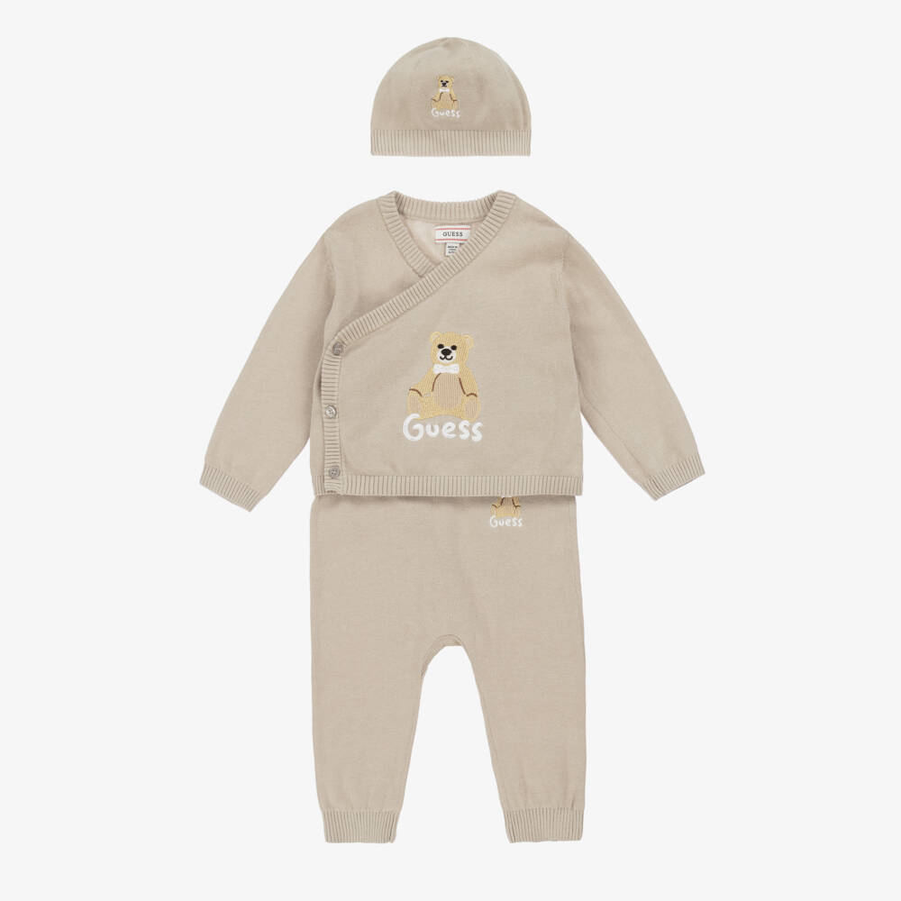 Guess-Boys Cozy Beige Knit Ensemble | Childrensalon Outlet