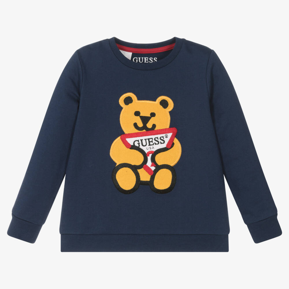Guess-بلوفر دافئ للأولاد بلون كحلي مع تصميم دب | Childrensalon Outlet