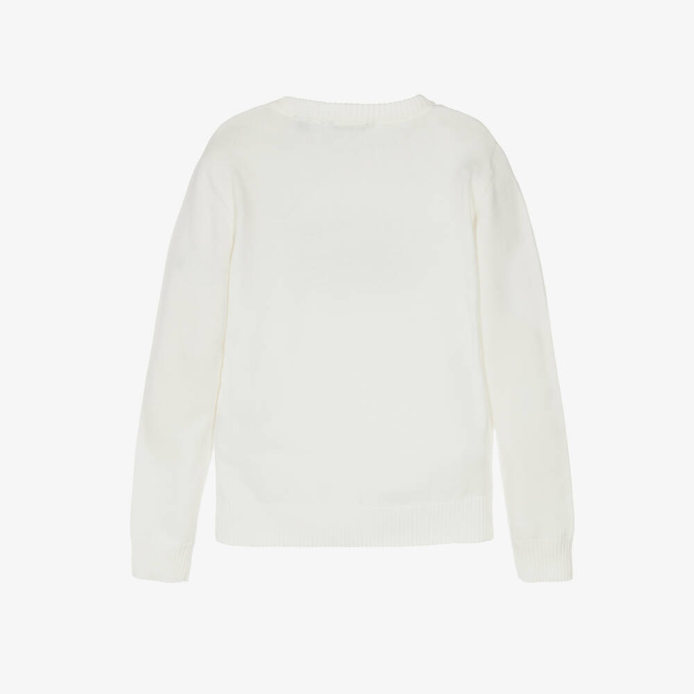 Guess-Boys Cream Knit Crewneck Pullover | Childrensalon Outlet