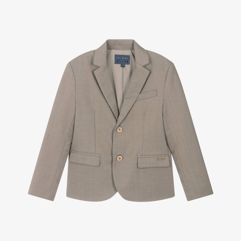 Guess-Boys Cream Pinstripe Dress Jacket | Childrensalon Outlet