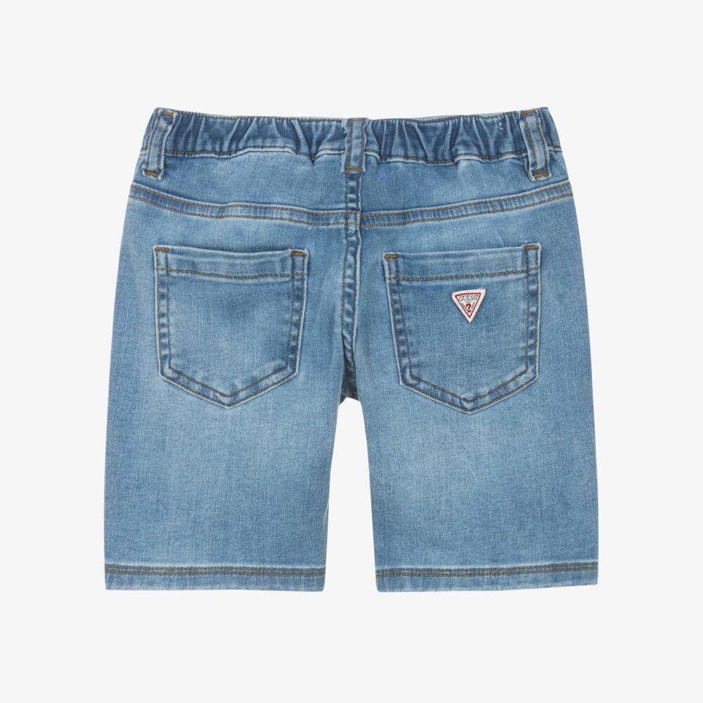 Guess-Boys Denim Blue Bear Shorts | Childrensalon Outlet