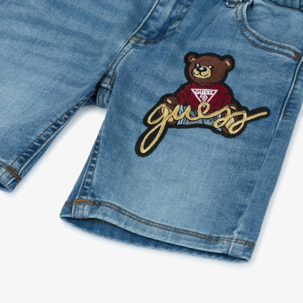 Guess-Boys Denim Blue Bear Shorts | Childrensalon Outlet