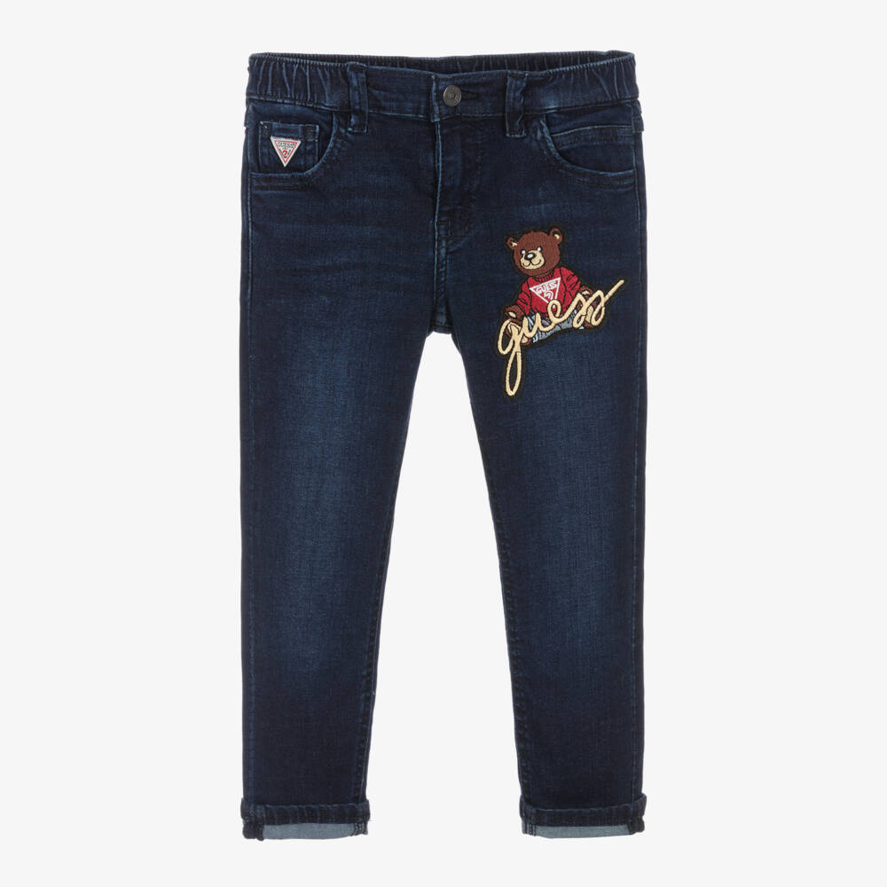 Guess-Boys Denim Blue Bear Trousers | Childrensalon Outlet