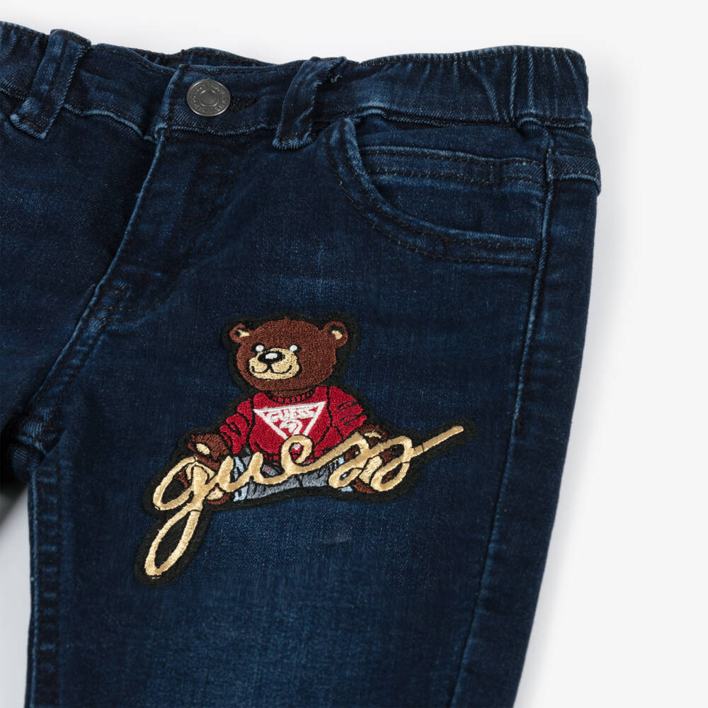 Guess-Boys Denim Blue Bear Trousers | Childrensalon Outlet