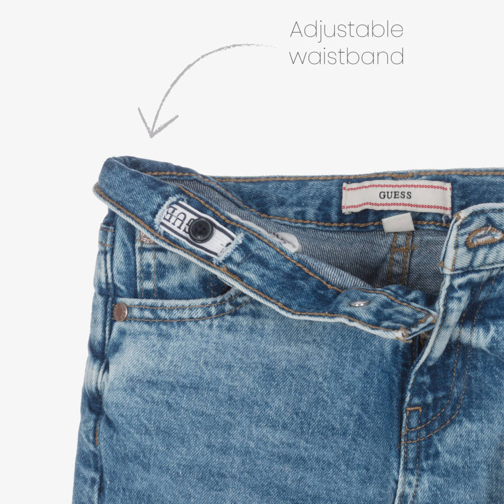 Guess-Boys Distressed Blue Denim Shorts | Childrensalon Outlet