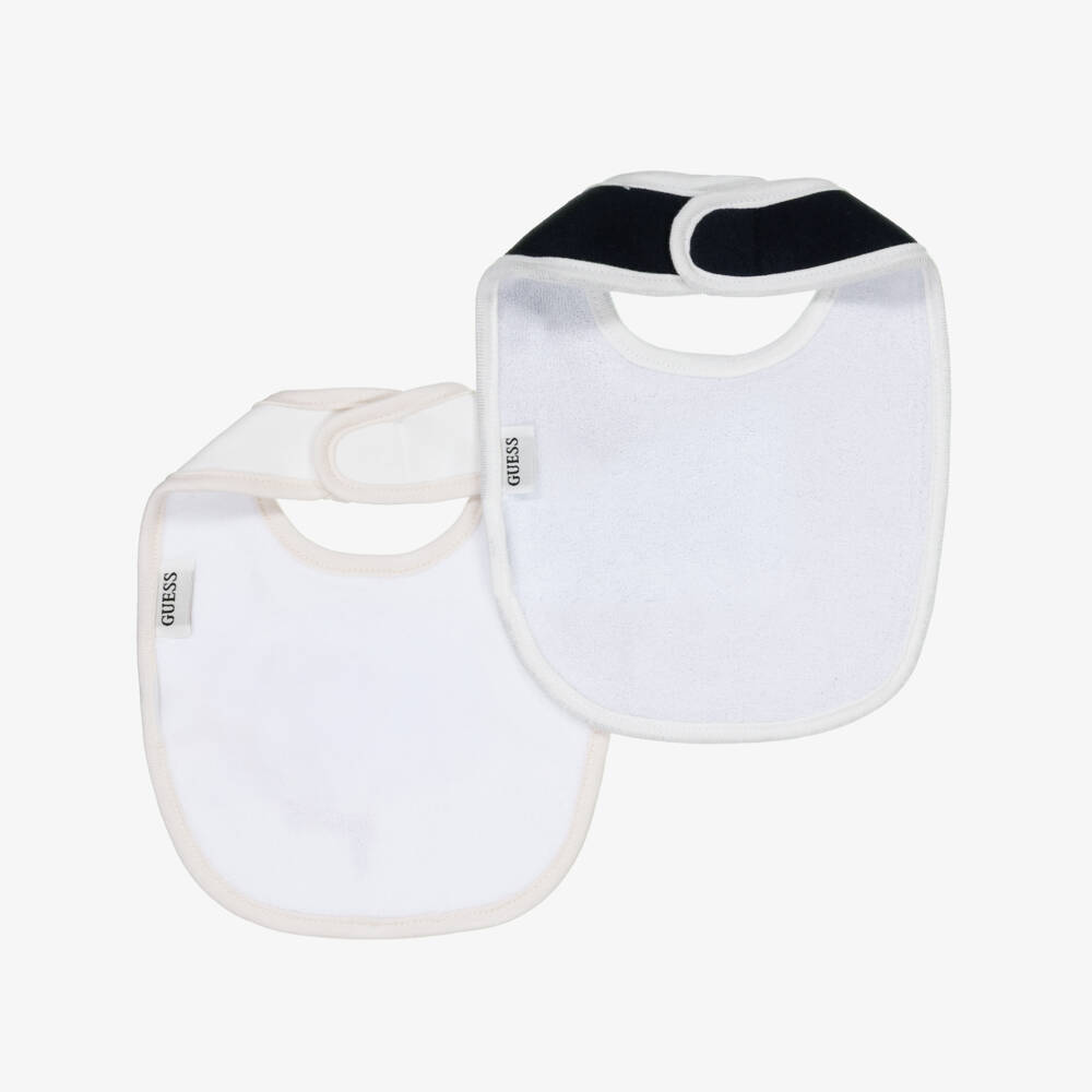 Guess-Boys' Duo Bib Set in Beige and Blue | Childrensalon Outlet