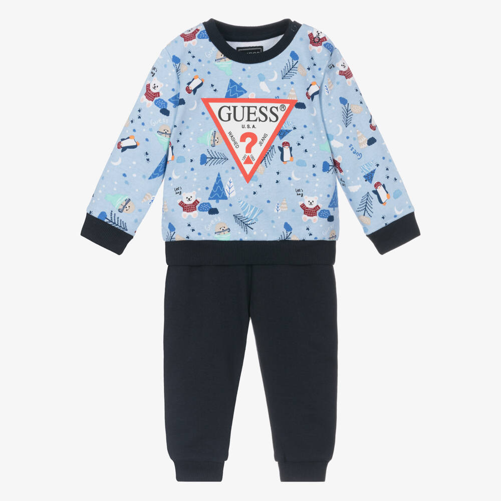 Guess-Boys Festive Blue Cotton Set | Childrensalon Outlet