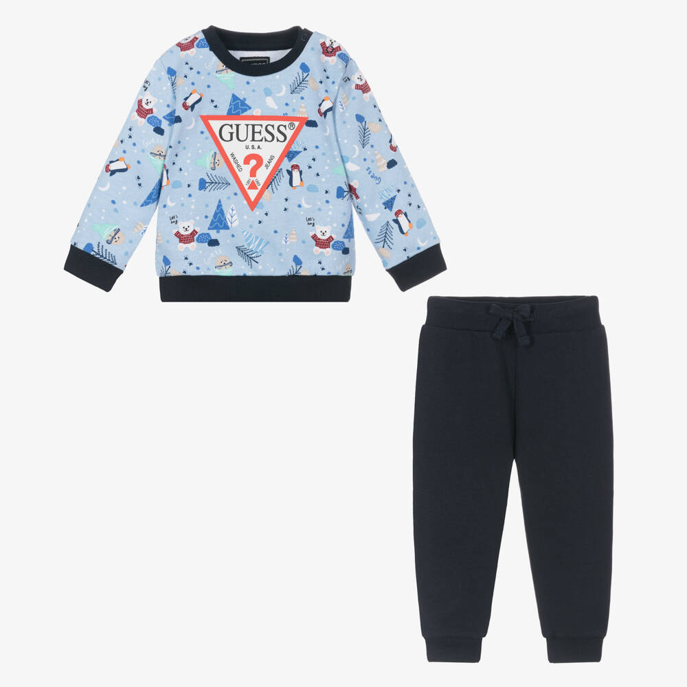 Guess-Boys Festive Blue Cotton Set | Childrensalon Outlet